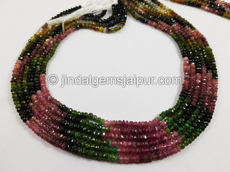 Tourmaline Chrome Faceted Roundelle Beads